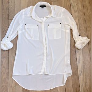 Atmosphere Sheer Button Down Shirt. Size 6.